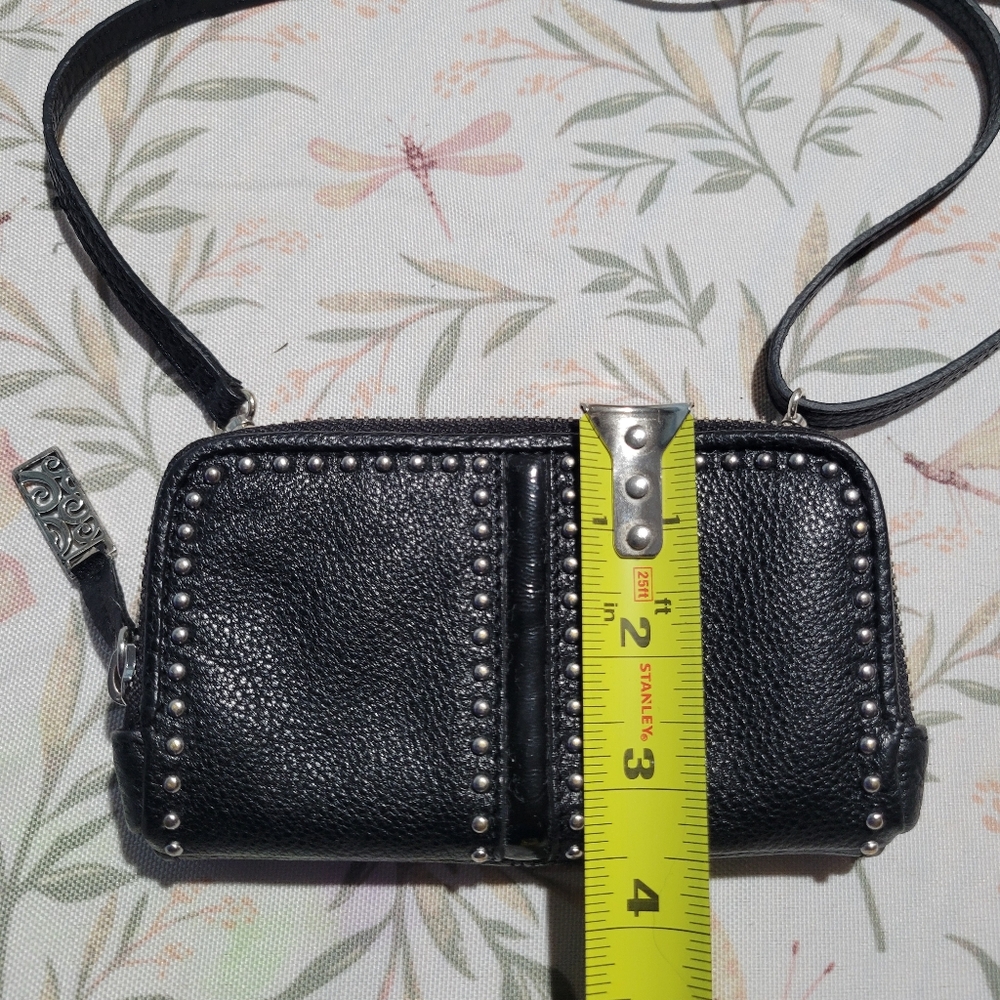 Black Studded Brighton Wallet W/shoulder Strap - Picture 9 of 10